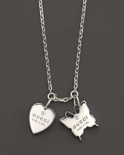 gucci charm for necklace|Gucci heart butterfly necklace.